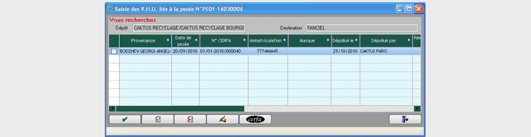 Modification des VHU affectés à un lot de ré-expédition